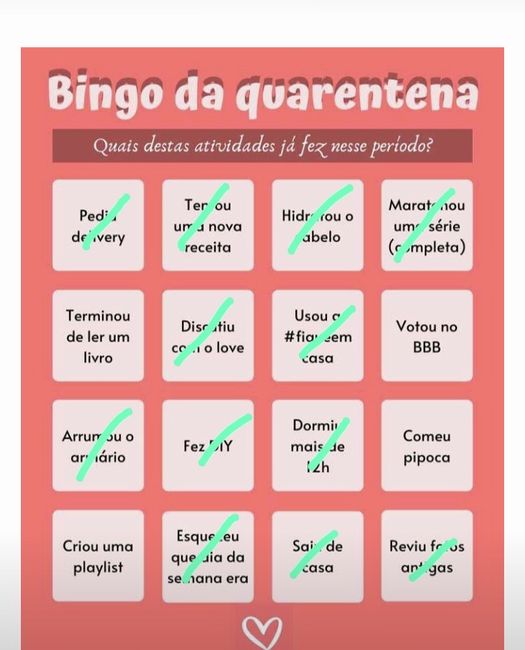 Bingo da quarentena: quem se atreve? #NoivasEmCasa 3