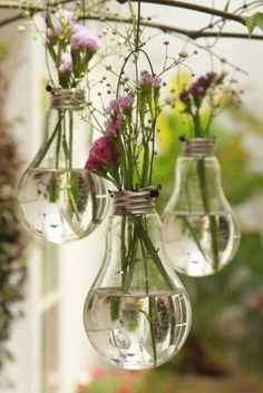 lâmpadas com flores