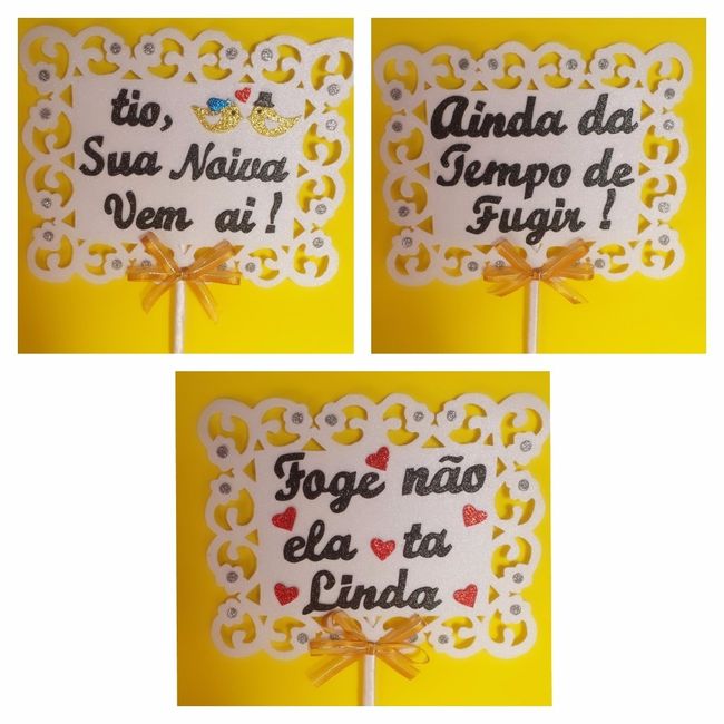 Plaquinhas dos pajens