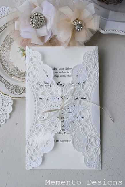 Convite de casamento - pepel rendado