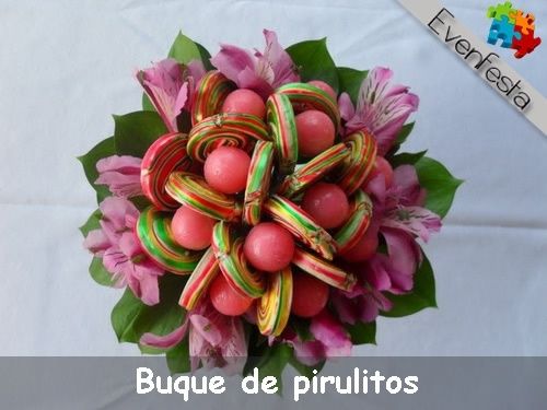 DAminhas - buque de flores e pirulitos