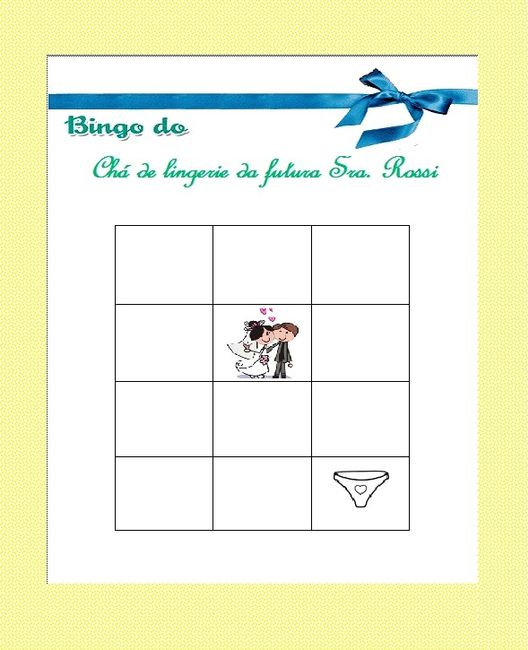 Bingo do chá de lingerie