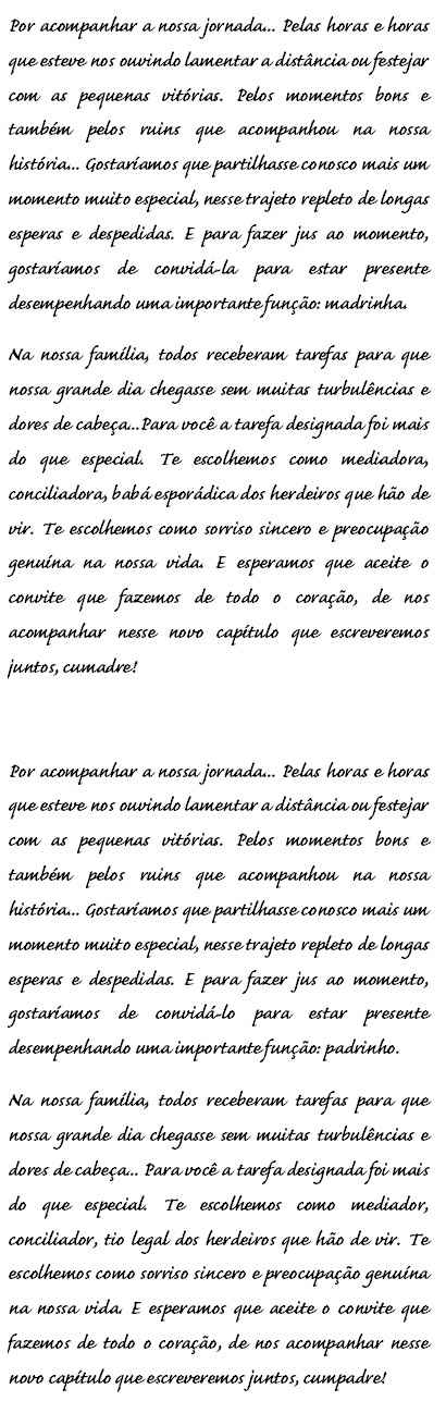 Convite padrinhos
