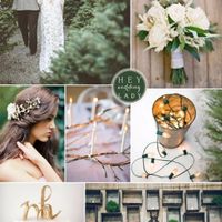 Cores: verde, nude e dourado