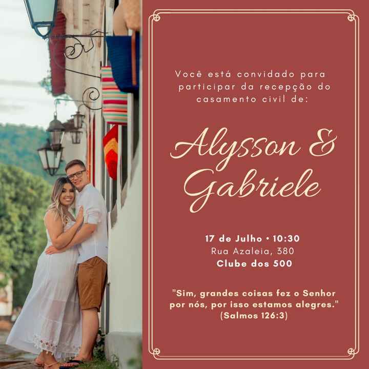 Nosso convite do Casamento Civil - 1