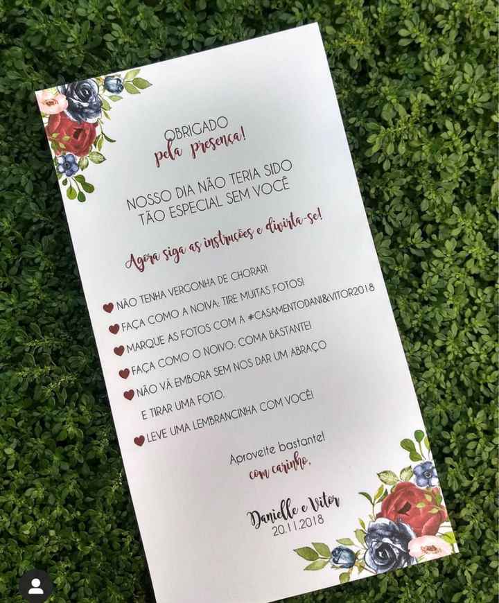 Cartão de agradecimento nas mesas! - 3