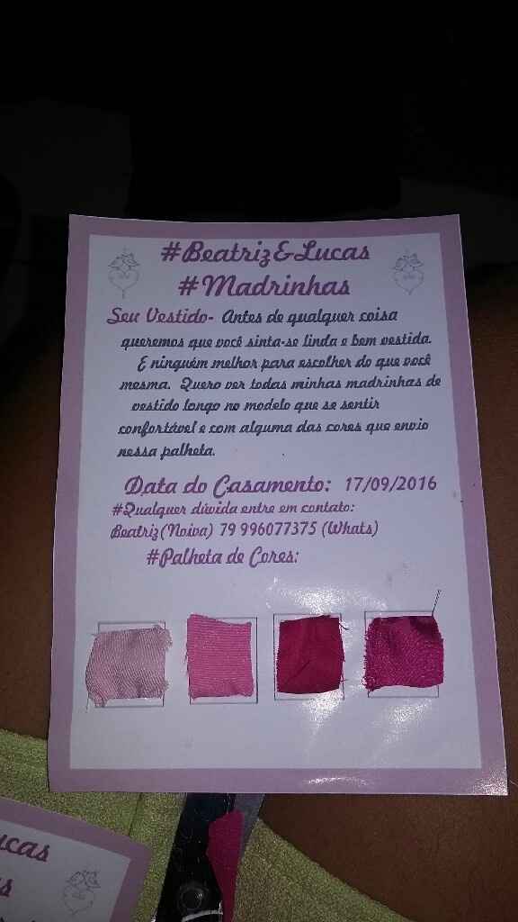 Minha paleta de cores para as madrinhas, confira... - 1