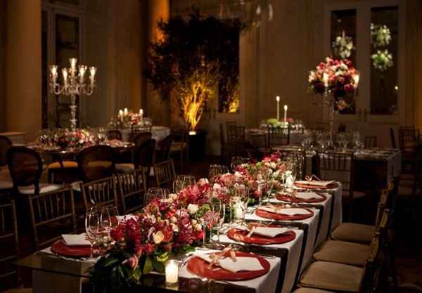Decoração: rosa com vinho
