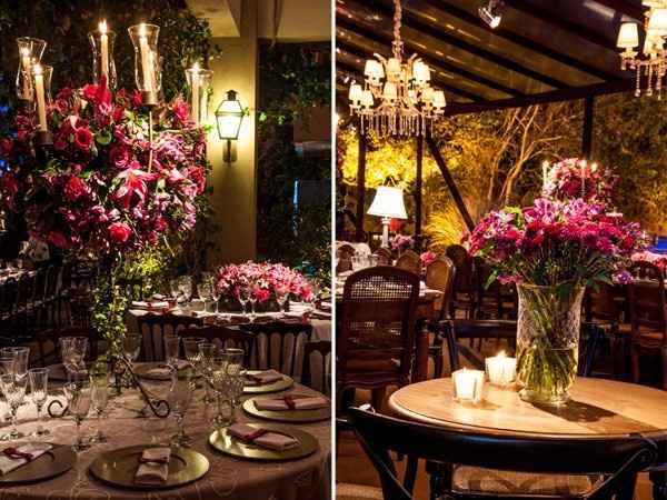 Decoração: rosa com vinho