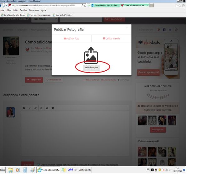 Clique onde está circulado