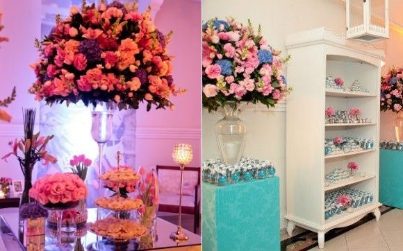 Azul tiffany com rosa