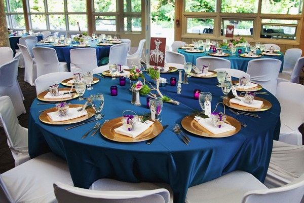 Decoração azul com dourado