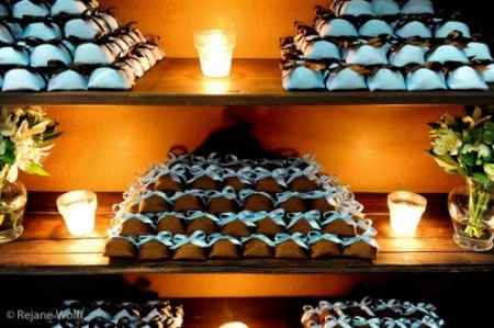 Azul com marrom, decoração linda 