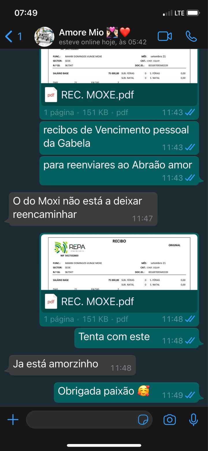 Qual foi a última mensagem que trocou com o seu amor? - 1