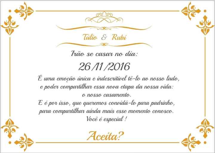 Convite: padrinhos