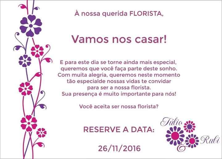 Convite florista