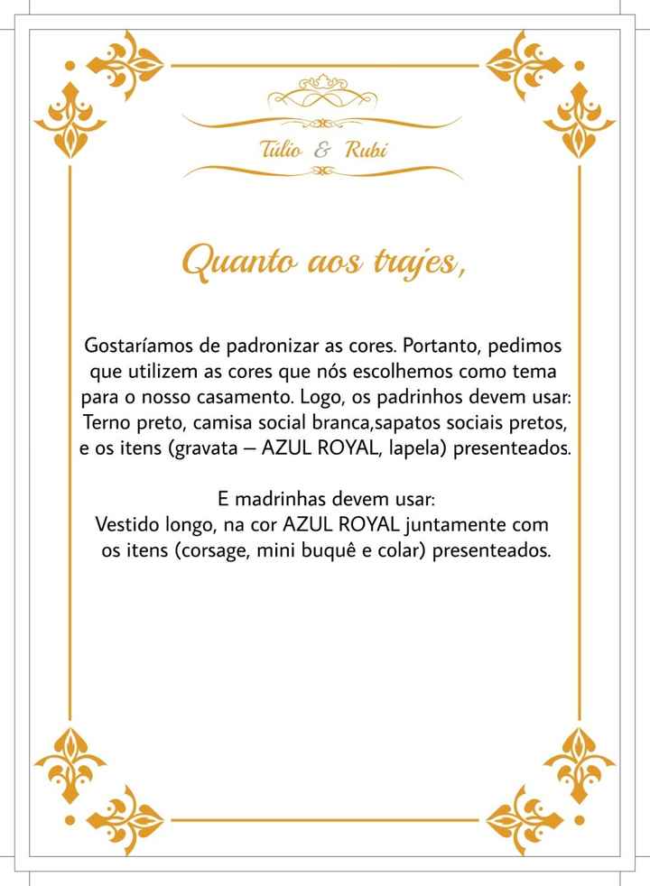 Quanto aos trajes