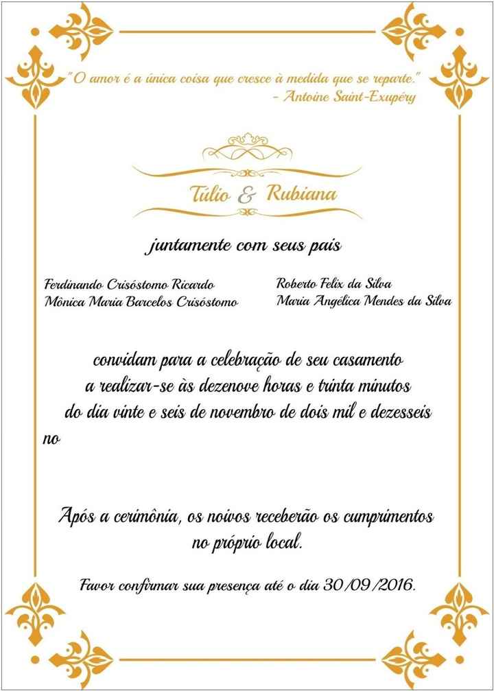 Convite de casamento