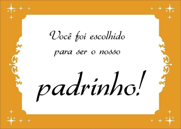 Tampa da caixa para padrinho