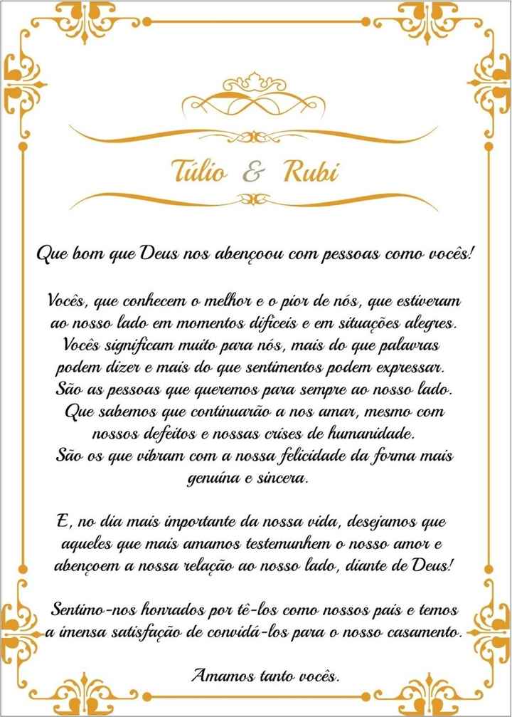 Convite para os pais