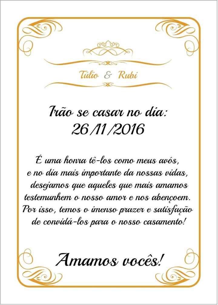 Convite para os avós