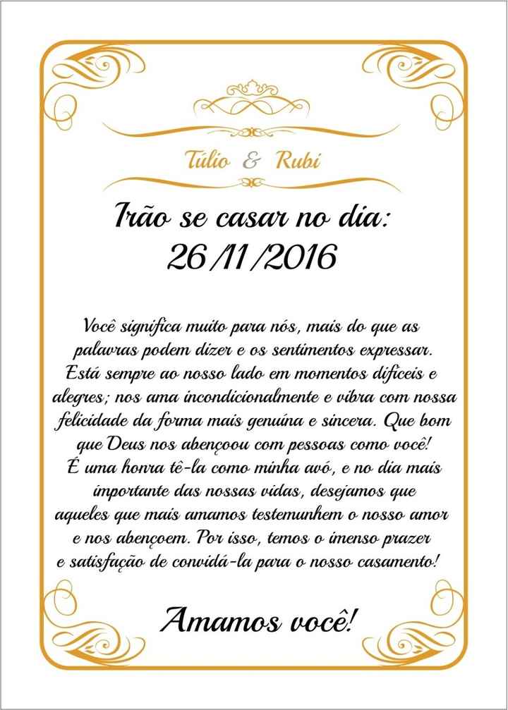 Convite para a avó