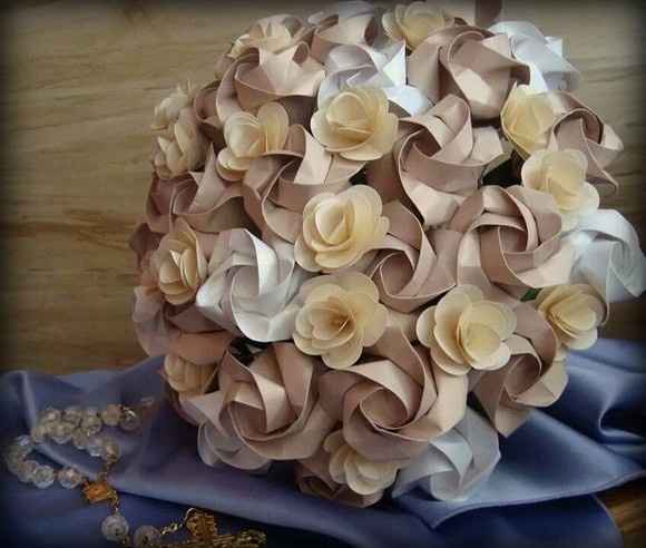 Buquê Noiva de origami