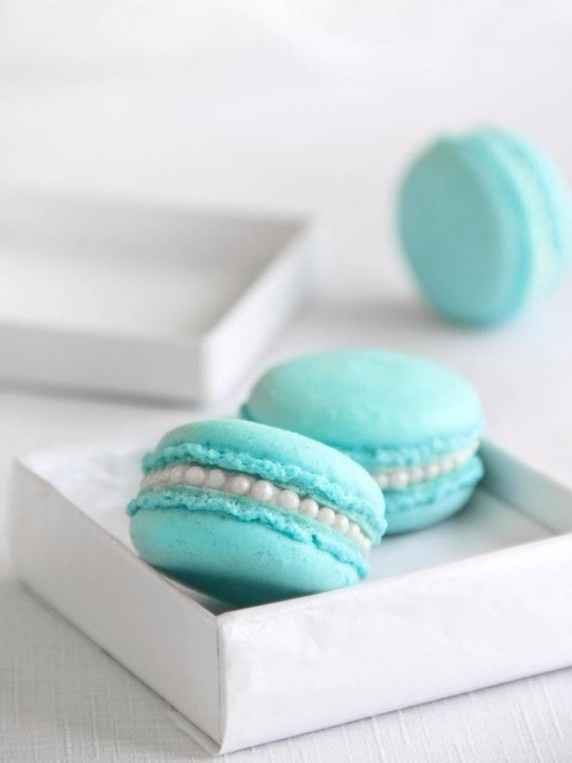 Decoração de casamento azul para macarrons