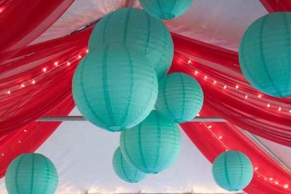 A decoração suspensa