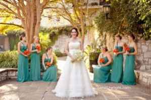 Casamento laranja e turquesa