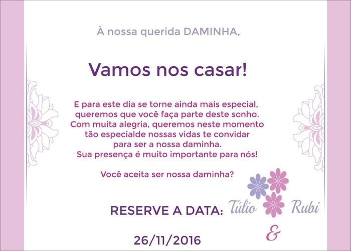 Convite daminha