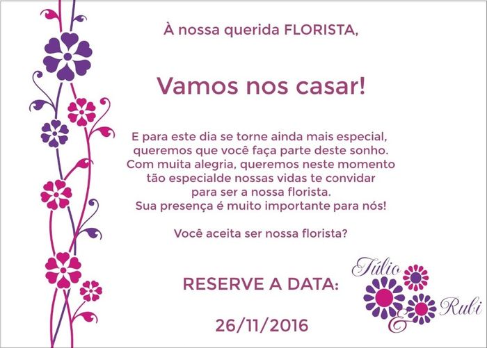 Convite florista