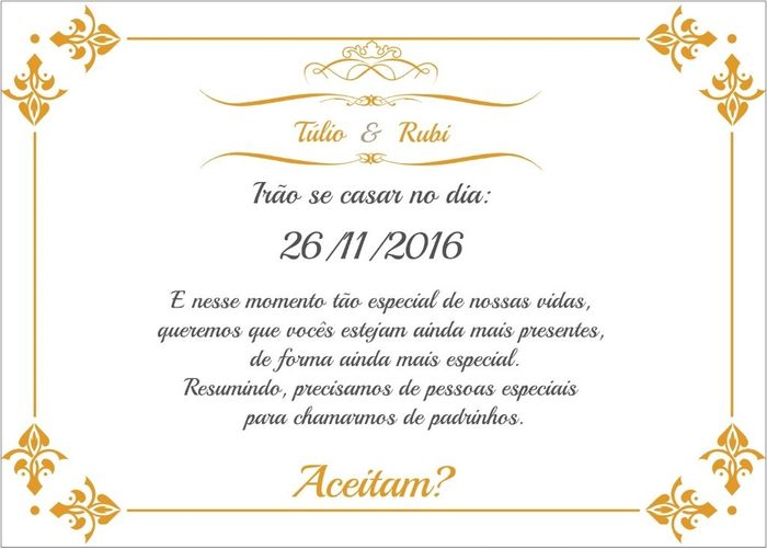 Convite padrinhos