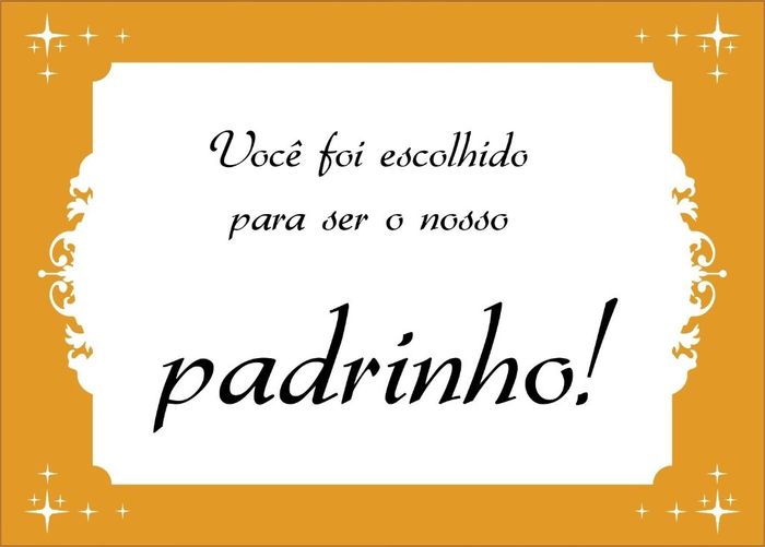 Tampa da caixa para padrinho