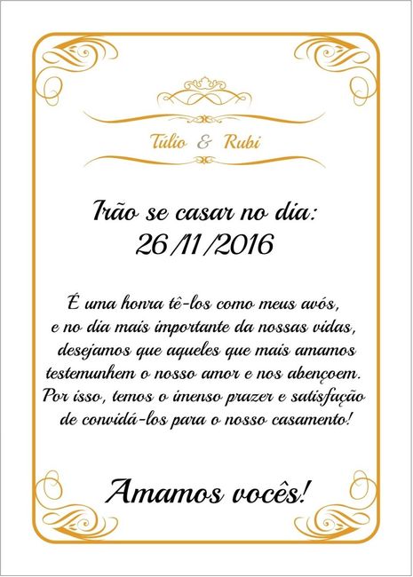 Convite para os avós