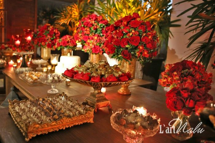Decoração de casamento vermelho e branco. - 3