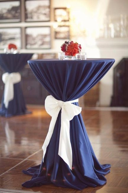 Decoração de casamento azul para mesa alta