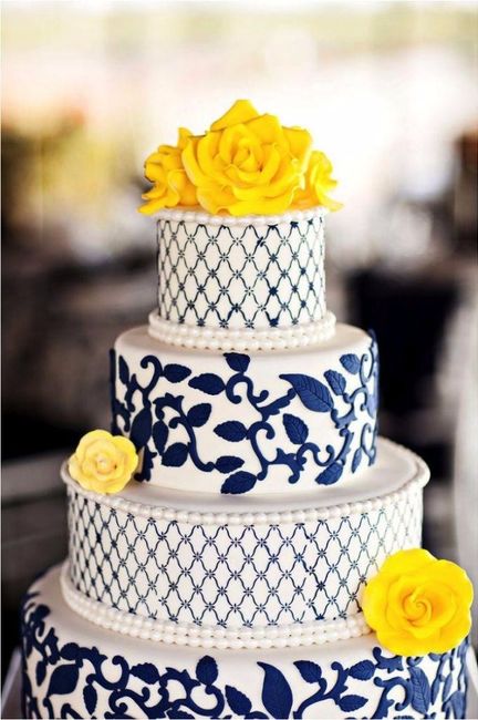 Decoração de casamento azul para bolo