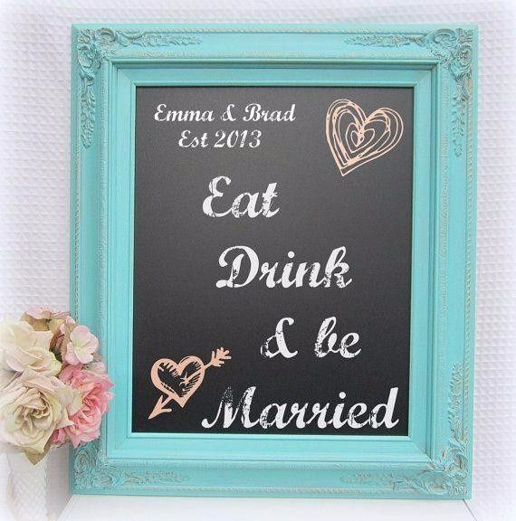 Decoração de casamento azul com quadro