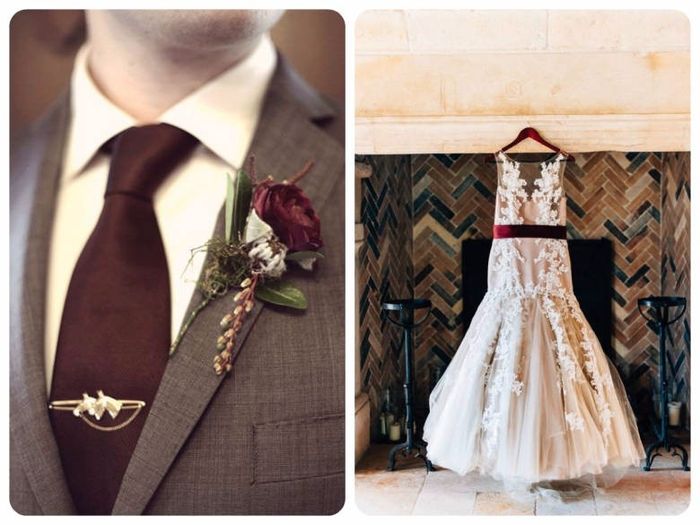 Detalhes nos trajes dos noivos