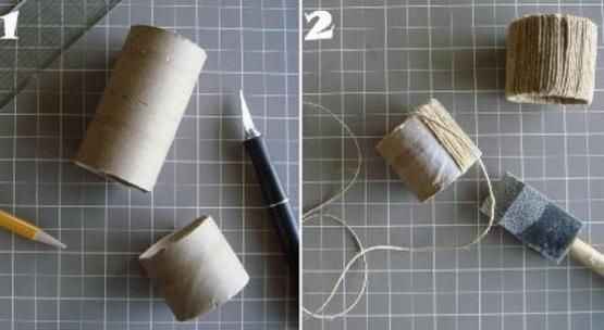 Pode ser com o papelão do papel higiênico, do papel alumínio que é mais durinho...fique a vontade! 