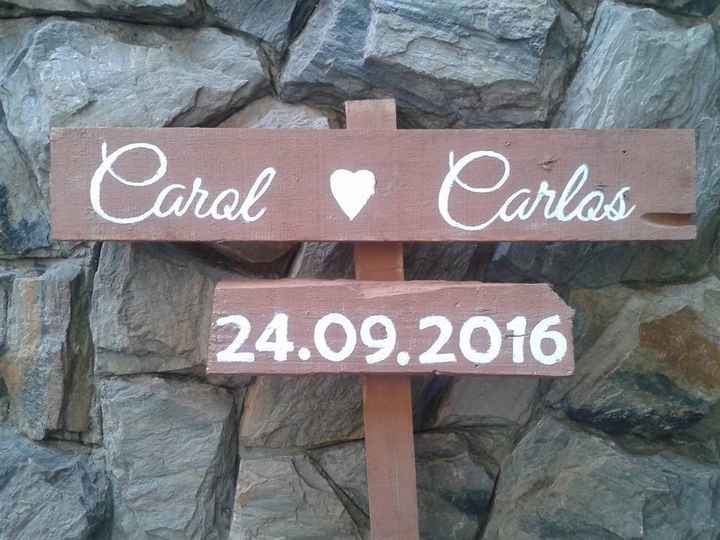 Plaquinhas de madeira DIY - Casamento Carol e Carlos