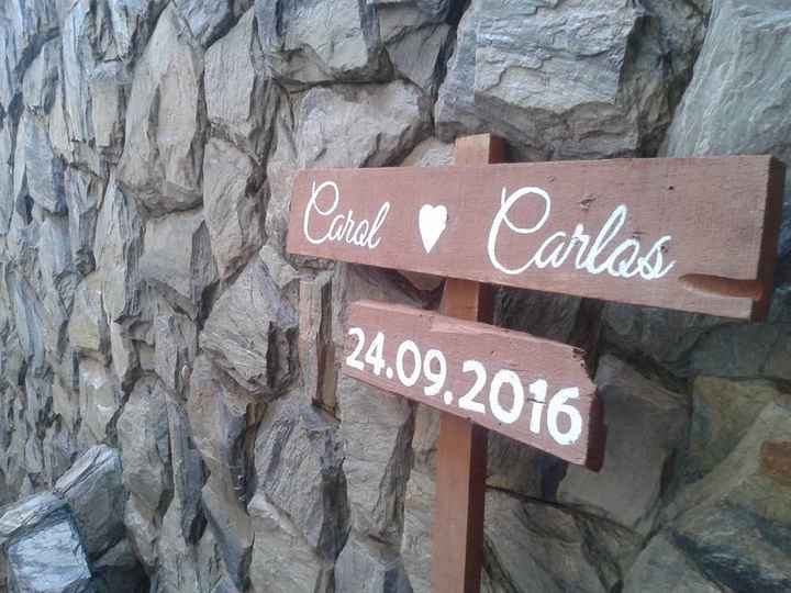 Plaquinhas de madeira DIY - Casamento Carol e Carlos