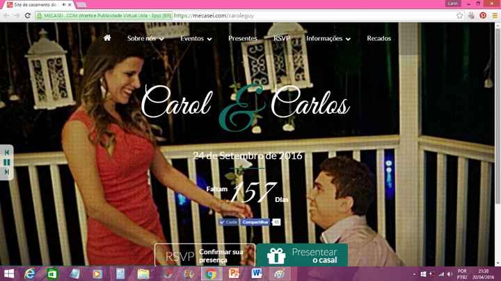 Nosso site de casamento - Carol e Carlos