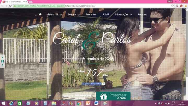 Nosso site de casamento - Carol e Carlos