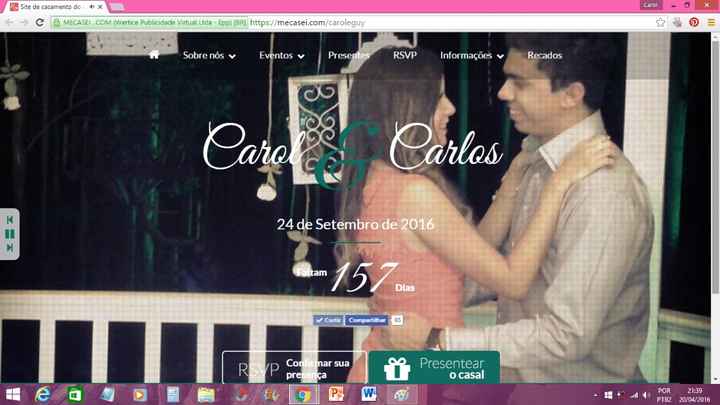 Nosso site de casamento - Carol e Carlos