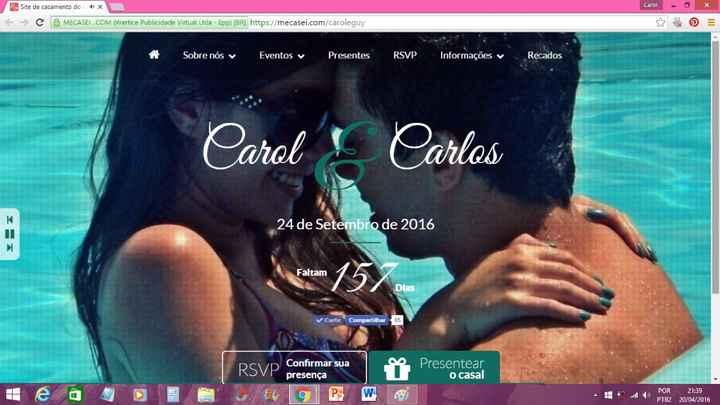 Nosso site de casamento - Carol e Carlos