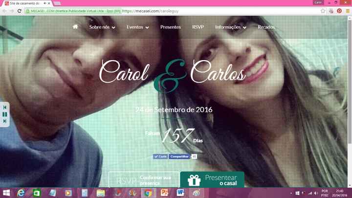 Nosso site de casamento - Carol e Carlos