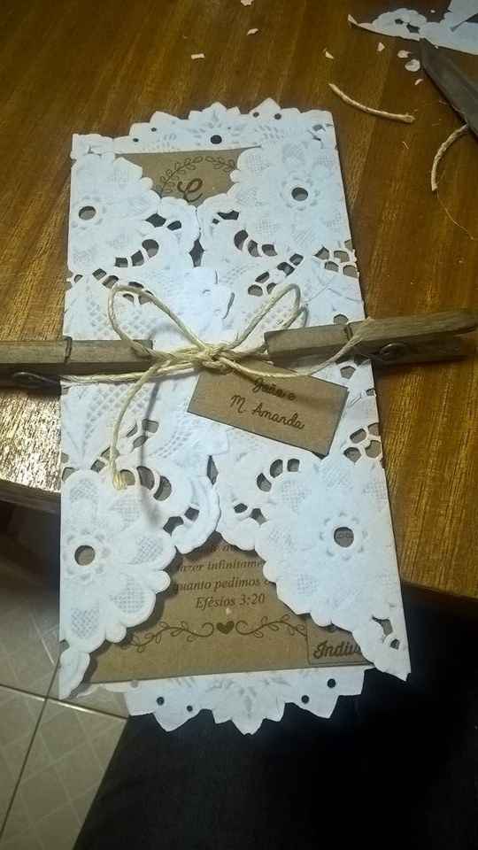 72 dias - Convite diy kraft + doillies- passo a passo - Casamento Carol e Carlos