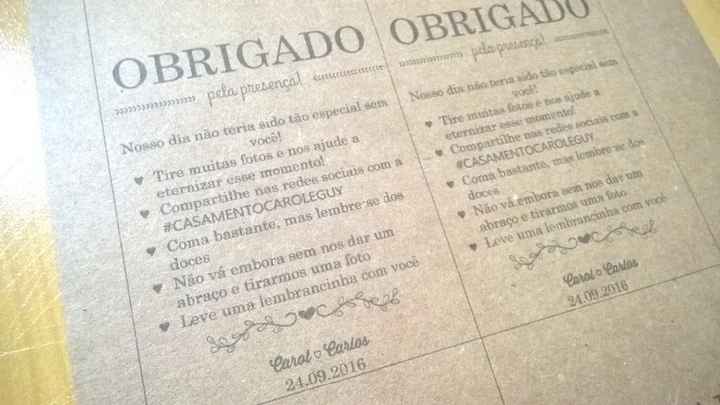 60 dias - Cartão agradecimento - Casamento Carol e Carlos